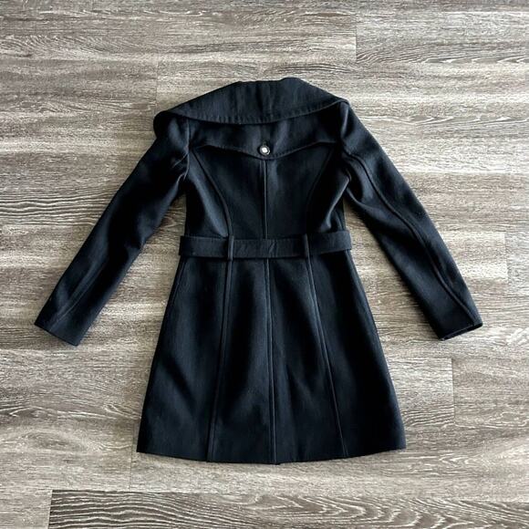 EUC Soia & Kyo Black Wool Blend Coat Small Oversized Collar Button Winter Jacket - Picture 3 of 13